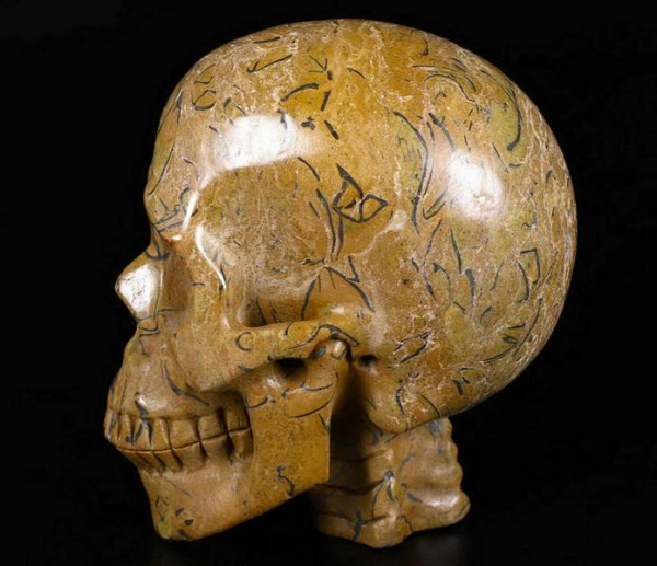 Floriated Jasper Skull